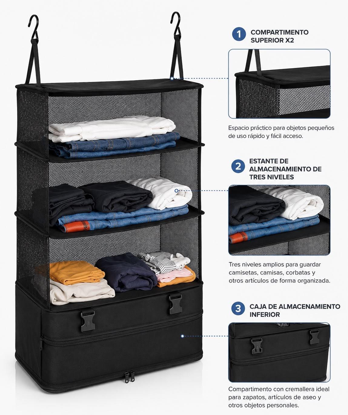 Suitpack I Organizador colgante para maleta 6 en 1.
